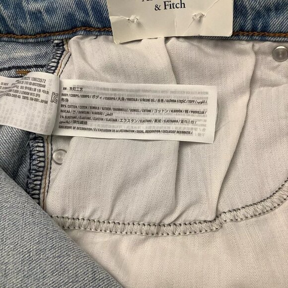 NWT Abercrombie & Fitch The Straight Ultra Mid-Rise Blue Womens 37/24L - Picture 8 of 11
